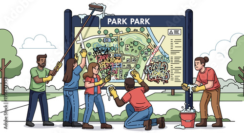 Community Park Cleanup and Map Restoration