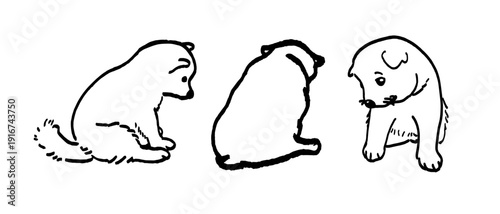 Cute Shy Puppy Sitting Doodle