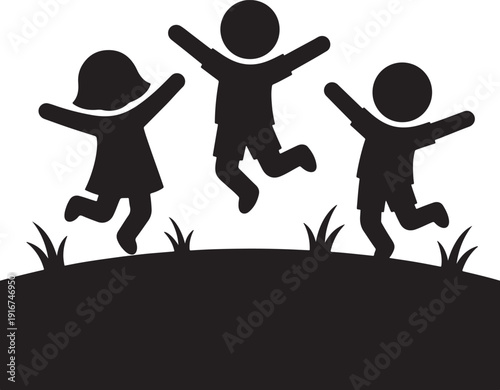 Children playing and having fun in the park