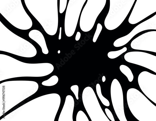 Goo splash black icon. Stretching mucus slime