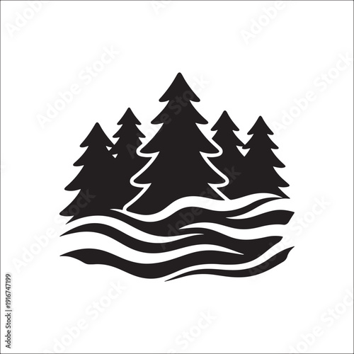 Wallpaper Mural Set of Christmas tree vector illustrations for festive holiday design Torontodigital.ca