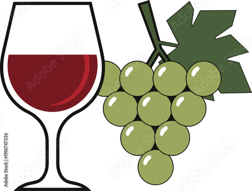 Celebrate Wine Day! A stylish graphic featuring a wine glass, grapes, and a banner reads 'Wine Day'.  Perfect for promotional materials and social media.