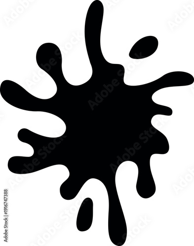Liquid splash. Black creative messy ink stain