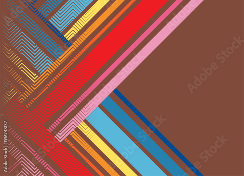 Vector pattern in retro style with broken lines at right angles of different thicknesses and colors. Striped Design element 70s. Abstract divided sports background for covers, advertising, posters, pa