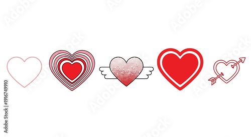 red heart with hearts