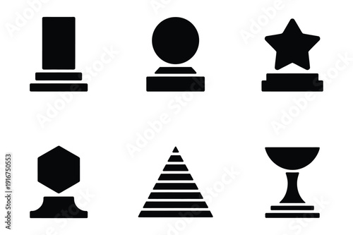 Set of abstract icons representing awards and achievement