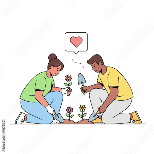 Gardening Collaboration Heart Health Gesture