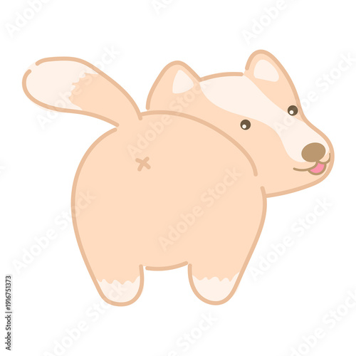 Cute brown corgi dog PNG illustration. Perfect for pet lovers, kids designs, nursery art, stickers, branding, merchandise, and playful animal projects.