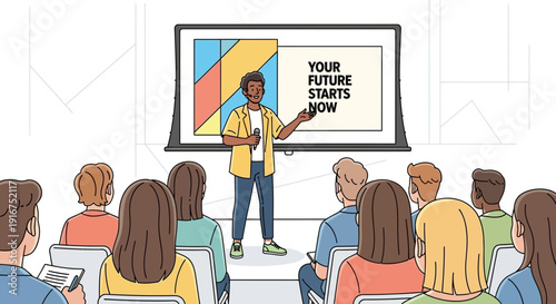 Presentation Audience Listening to Speaker in Lecture