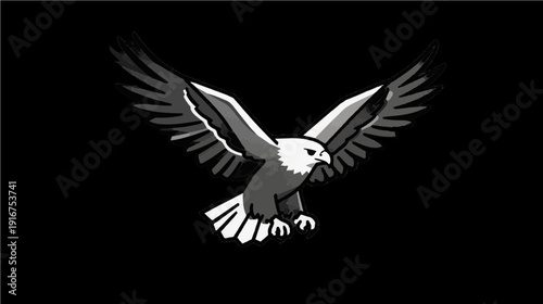 A minimalist vector illustration of Eagle wings fully spread