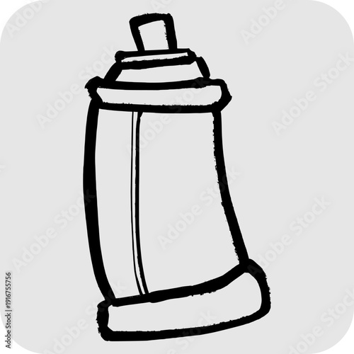 Spray Paint Can Silhouette. Minimalist Hand Drawn Aerosol Icon for Graffiti and Street Art Identity.