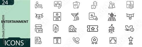 A collection of 20 black and white entertainment icons