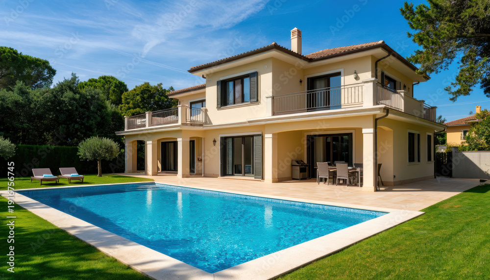 Fototapeta premium Luxury villa with a swimming pool