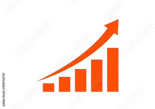 Free Download Orange bar graph with an upward trending arrow, symbolizing business growth, success, and positive financial performance isolated on transparent background - GFXLoad