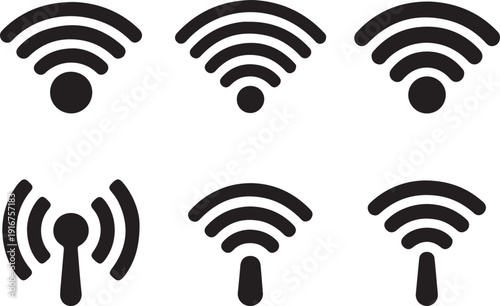 wifi signal icons on white background