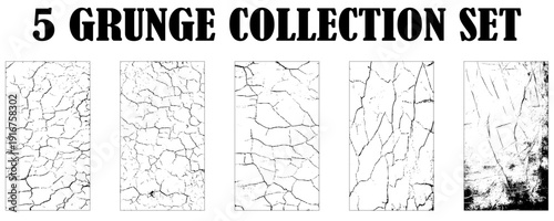 Black Ink Cracks and Grunge Wall Texture Bundle, High Resolution Abstract Backgrounds