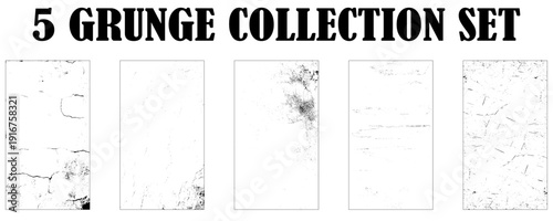 Distressed Black and White Grunge Texture Background Overlay with Cracks and Scratches. Collection of Grunge Texture Wall.