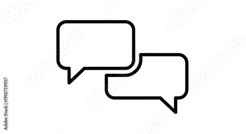 Two Overlapping Speech Bubbles Symbolizing Communication and Chat Isolated White Background