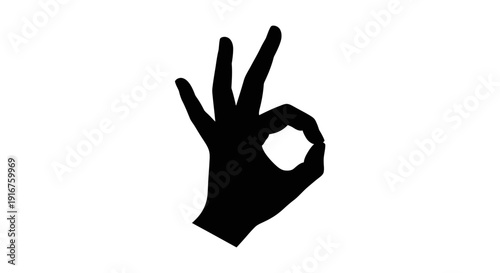 Human Hand Making OK Gesture Isolated White Background