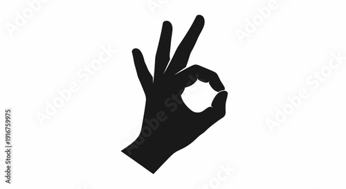 Human Hand Making OK Gesture Isolated White Background