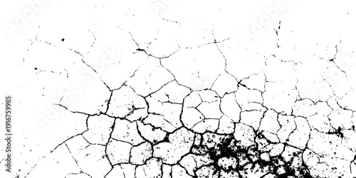 Abstract grunge black and white distressed texture background. Rustic cracked texture with many cracks and scratches. Abstract background. Eps 10