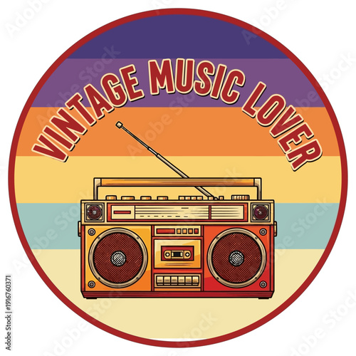 Retro Boombox Radio Cassette Player Vintage Music Lover Retro Vibes Retro Vibes