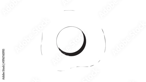 Minimal black circular ring design centered on white background with soft shading and clean lines.