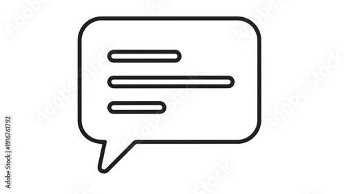 Minimal Chat Bubble Icon Illustration for UI Design and Messaging Apps.
