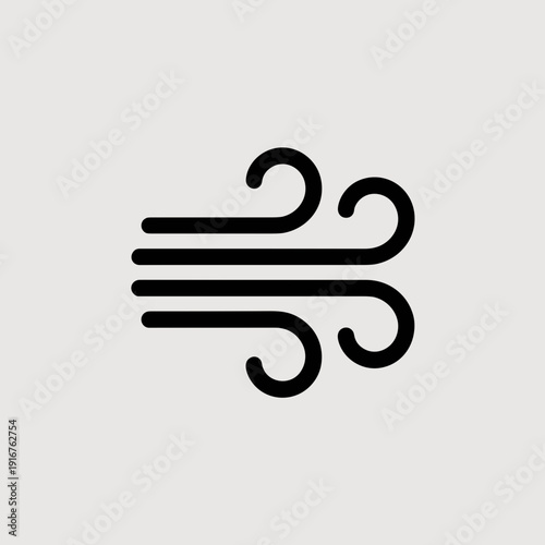 Wind Breeze Icon – Minimal Air Flow Swirl Line Symbol