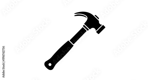 Claw Hammer Icon – Minimal Black Tool Silhouette Symbol