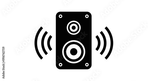 Speaker Sound Icon – Audio Volume Wave Line Art Symbol