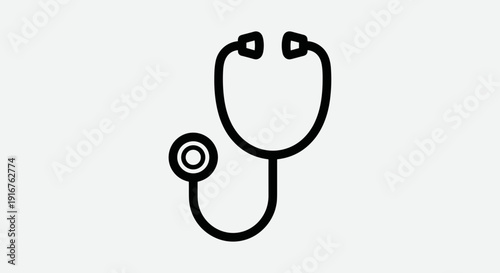 Minimal Stethoscope Icon – Medical Healthcare Line Art Symbol