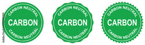 Carbon Neutral Green Eco Certification Badges Set – Sustainable Product Labels, Environmental Seal, Organic Packaging Stamp Collection
