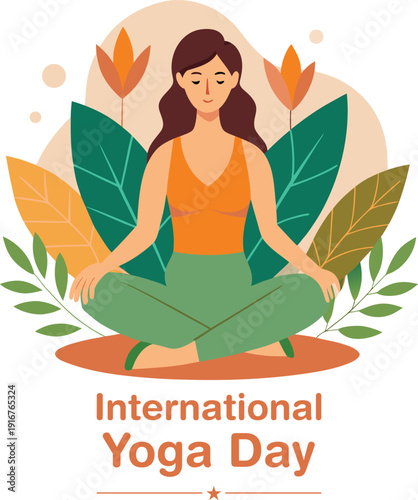 International yoga day illustration promoting wellness and mindfulness globally on june 21st