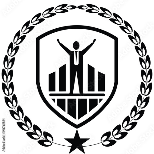Success logo silhouette vector illustration. Bold minimalist mark radiates confidence, upward motion, clarity, achievement, aspiration, and timeless professional elegance globally.