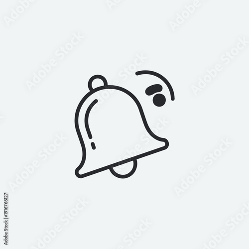 Simple Line Art Bell Icon Ringing Loudly.