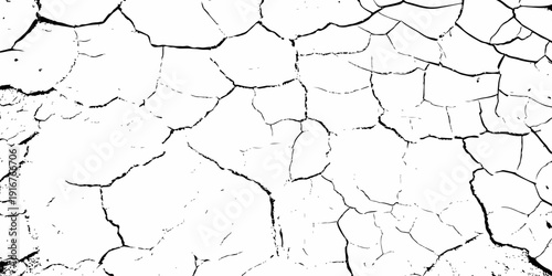 Black and white texture of cracked and abstract grunge texture effect old concrete faded wall dry surface patterns background.
