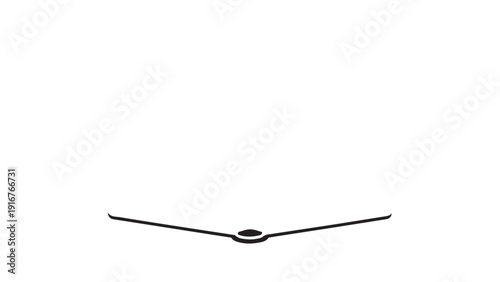 Minimalist abstract line drawing resembling a glider aircraft silhouette in white space.