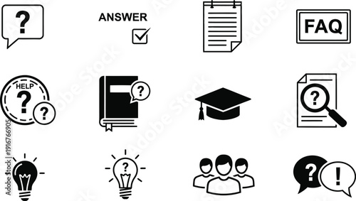 Education and knowledge icons