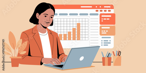 Freelancer reviewing income on laptop