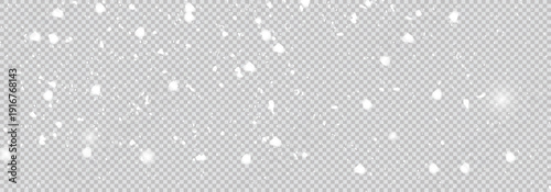 White snowflakes on a transparent background. Snow flakes, snow background. Heavy snowfall, snowflakes in different shapes and forms.