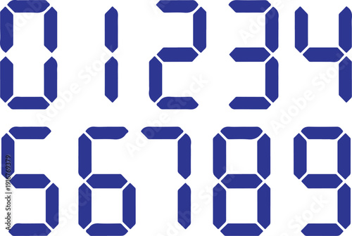 Digital Number Font Segment Display Set