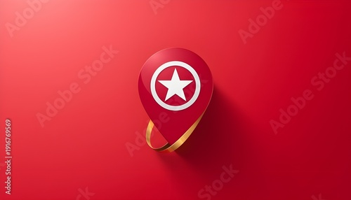 Free Download A red location pin with a white star on a red background - GFXLoad