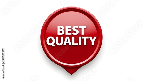 Free Download A red badge with the words best quality in white text on a white background - GFXLoad
