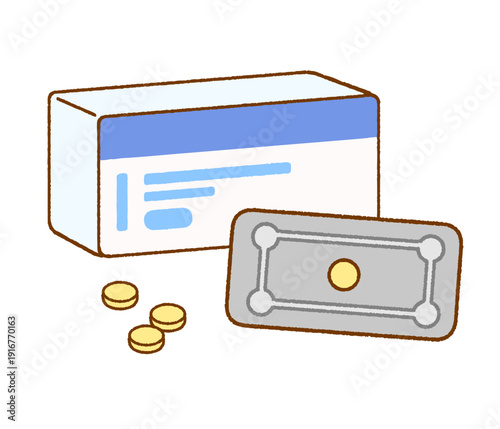 シンプルでやさしいアフターピルのイラスト｜性教育・健康