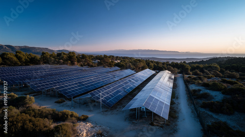 Beschreibung (≤200 Zeichen):
Große Photovoltaik-Freiflächenanlage in Landschaft bei Sonnenuntergang – nachhaltige Stromproduktion, Energiewende und moderne Infrastruktur für saubere Energie.