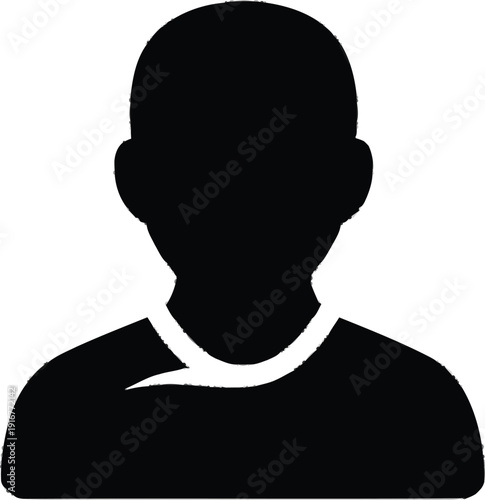 Silhouette of person head shoulders shoulders up profile view generic avatar placeholder graphic symbol human figure anonymous user