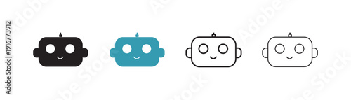 Robots icon in filled, thin line, outline and stroke style. Vector illustration of two colored and black robots vector icons designs can be used for mobile, ui. eps10