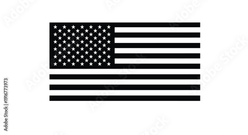American flag depiction in stark contrast a bold silhouette