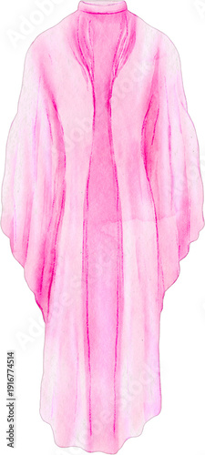 Quadro su tela watercolor islamic kaftan dress